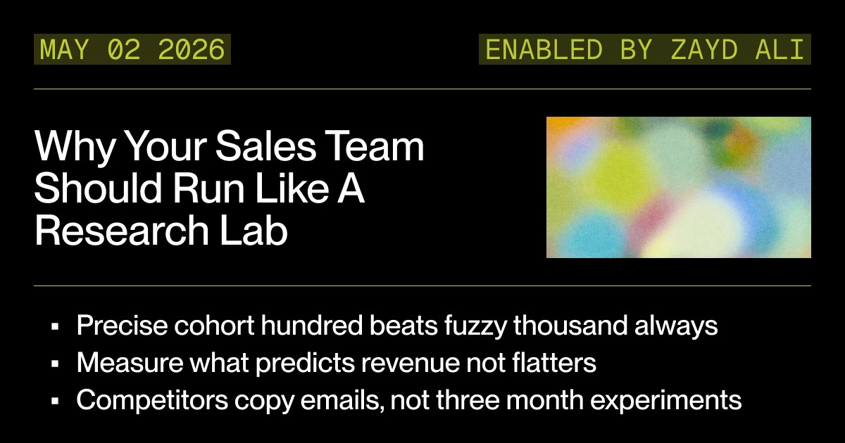 Why Your Sales Team Should Run Like a Research Lab: The 100-Prospect Experiment