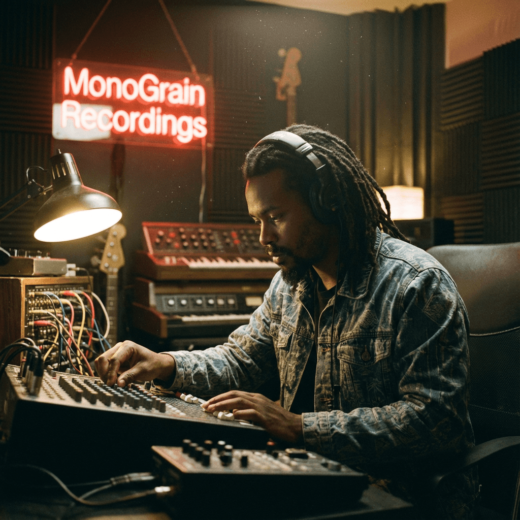 Person in brown jacket reading or writing in a book