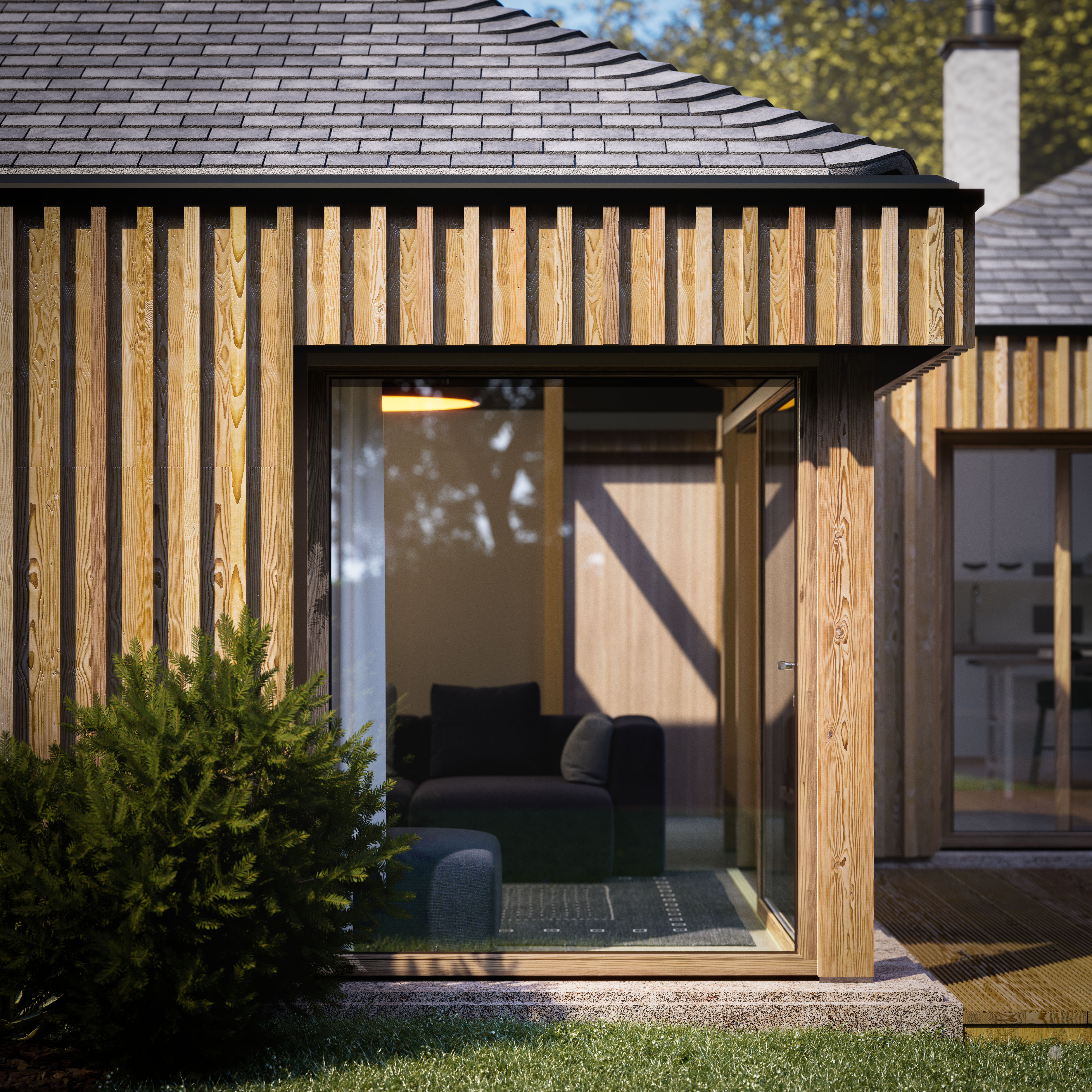 Spalding Bungalow, Rutland Still CGi created using 3ds max, V-Ray, iToo software forest pack & Adobe Photoshop Photography