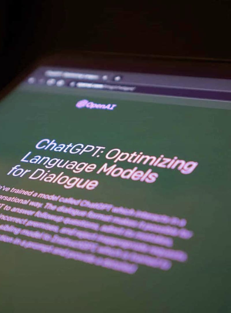 A screenshot showing a website with an article about chatgpt