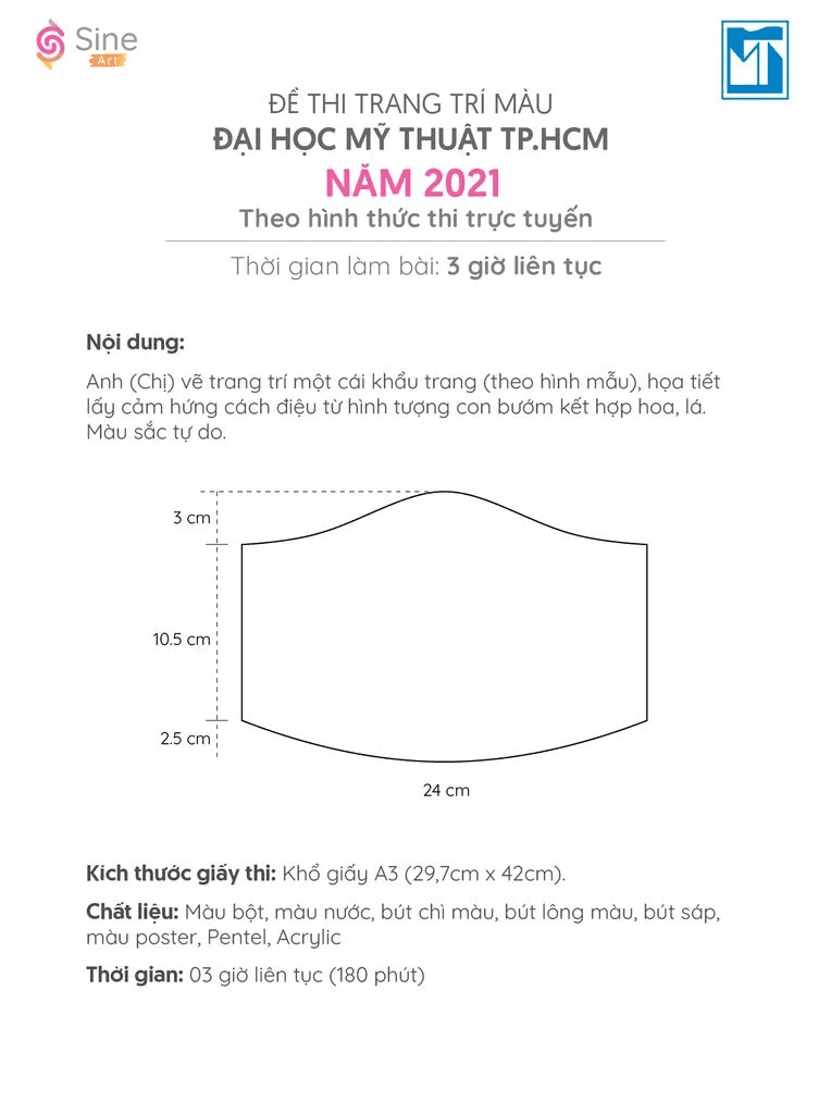 Đề thi trang trí màu Đại học Mỹ Thuật TP.HCM 2021