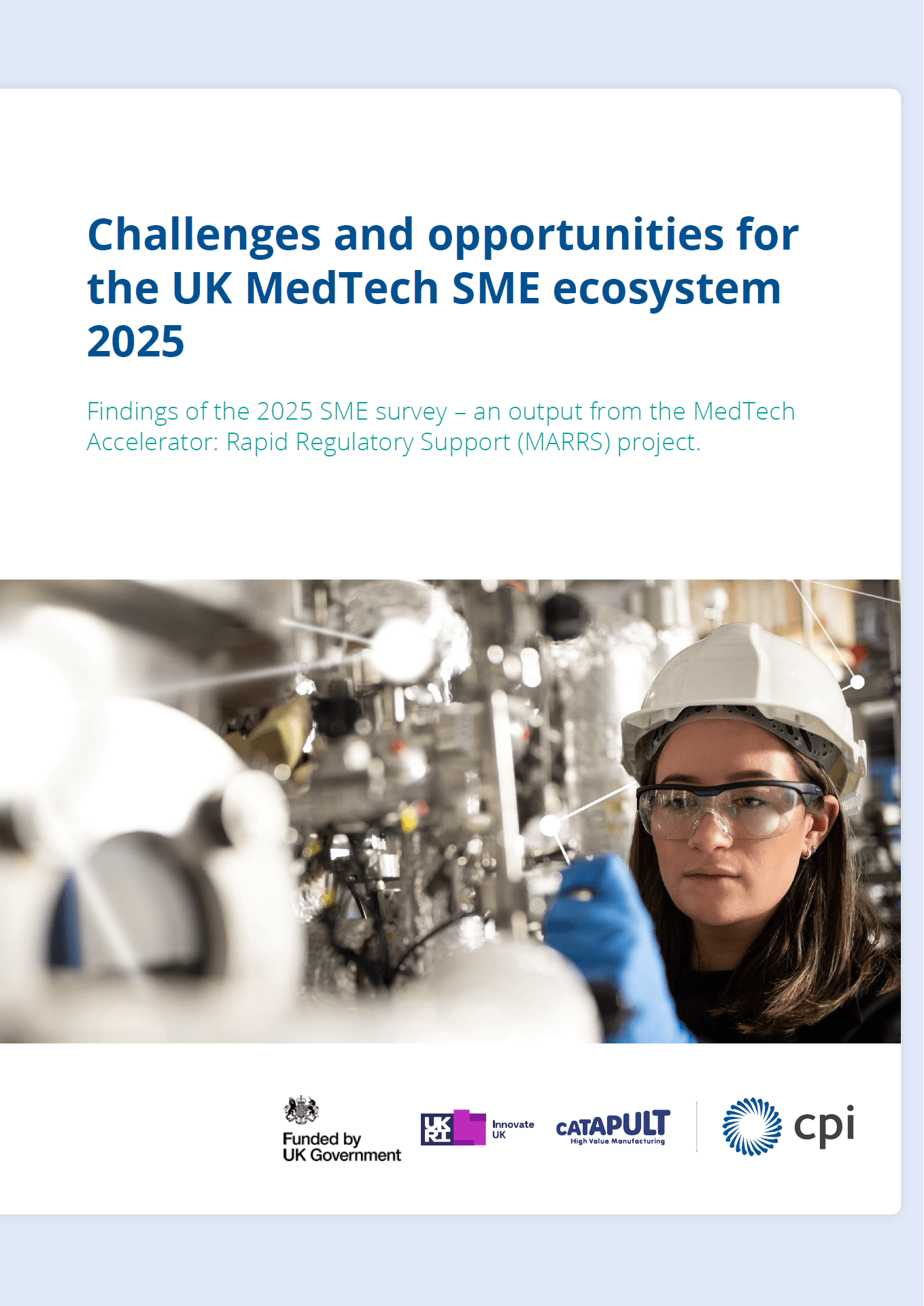 Challenges and opportunities for the UK Med Tech SME ecosystem 2025 report cover.