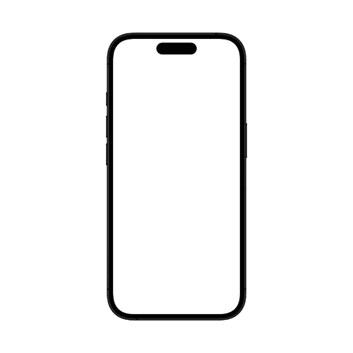 Black iPhone 16 mockup front view