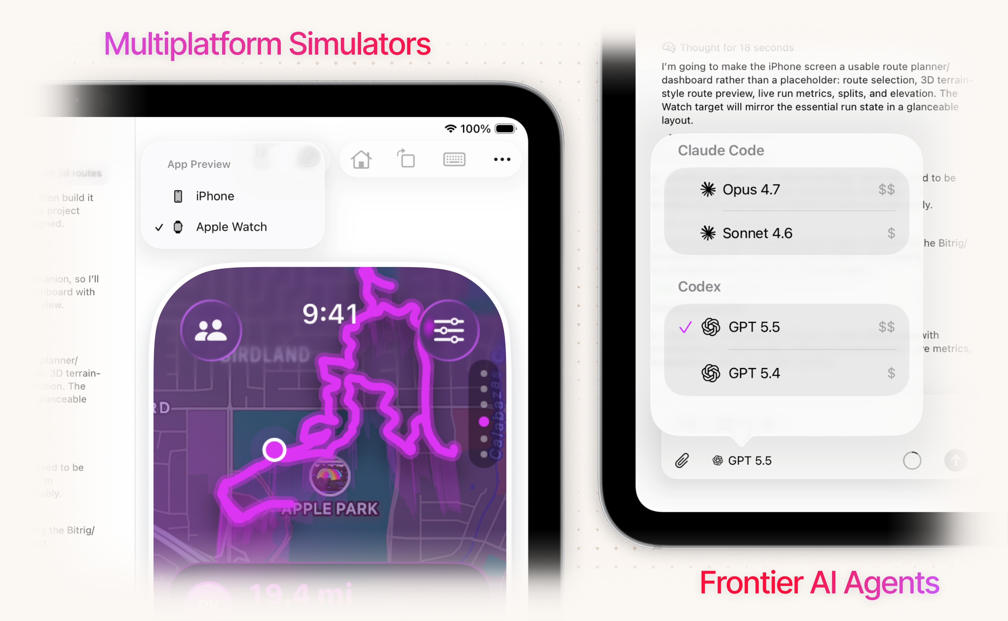 Multiplatform simulators and frontier AI agents