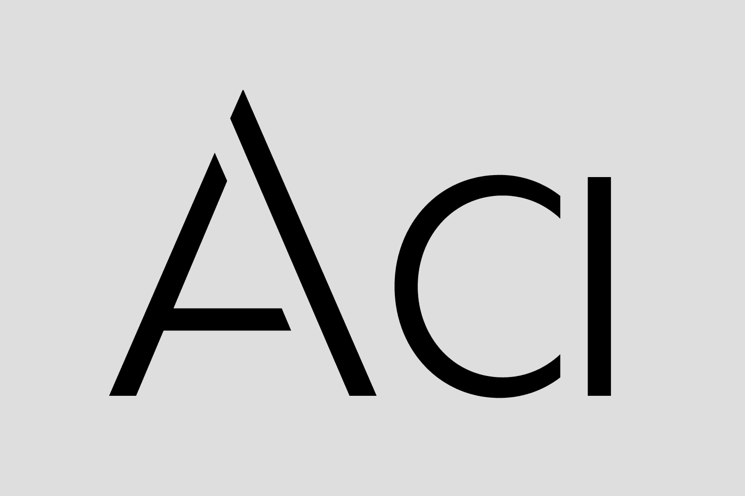 Large ‘Aa’ letters in Rothek Stencil typeface, showcasing geometric and solid structure