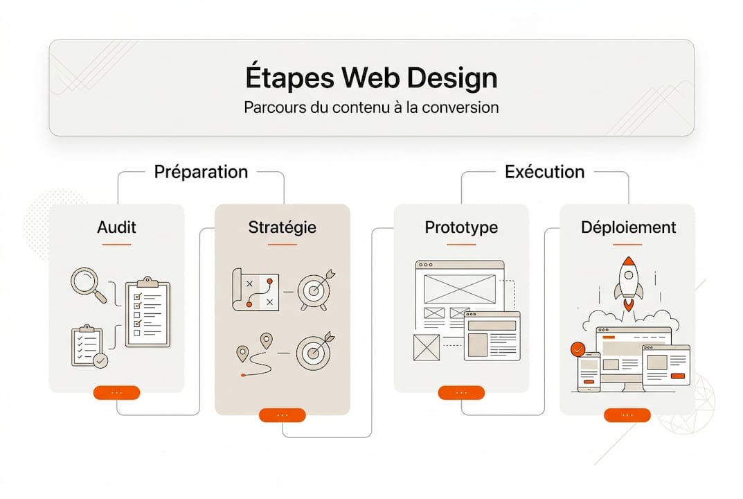 Infographie : les étapes essentielles pour un webdesign efficace et stratégique