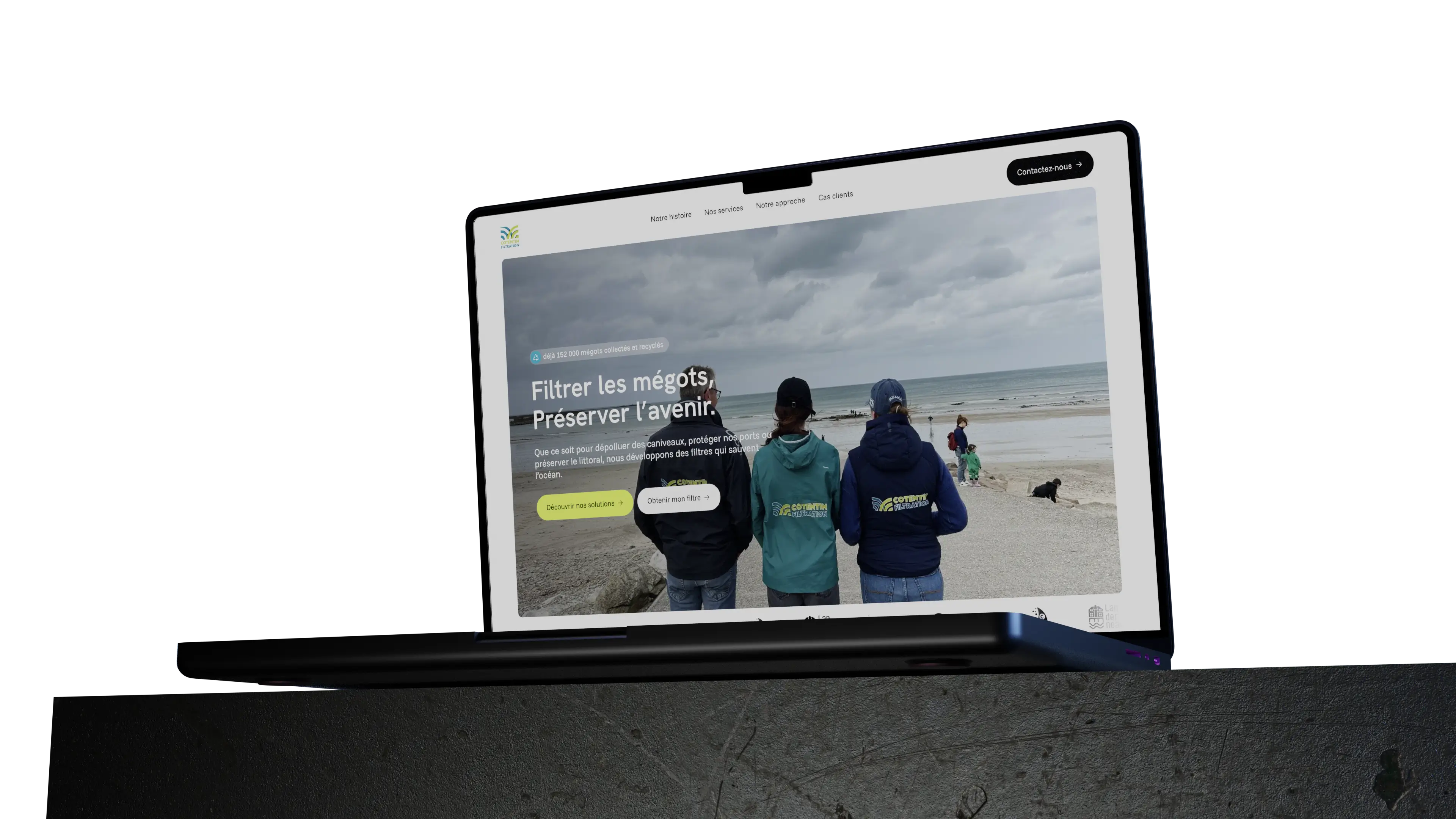 Mockup 3D du site de cotentin filtration