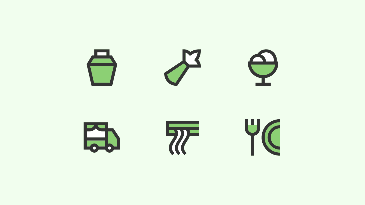 Sharp Duo Food Icon Set