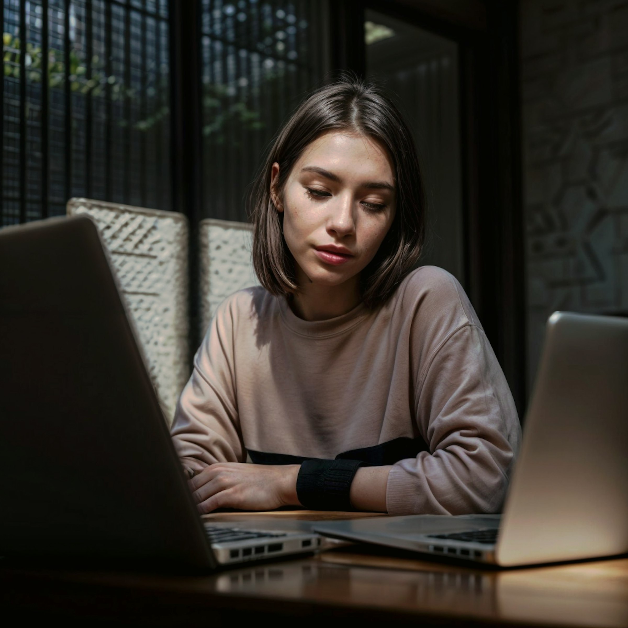 Woman Using Laptop