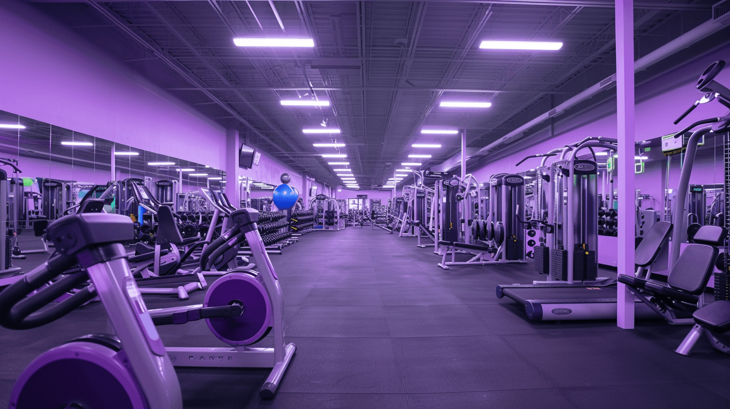 Interior of Planet Fitness gym with various workout equipment.