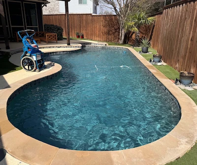 Pool cleaning vacuum used by Poolside, TX technician to clean Grand Prairie pools