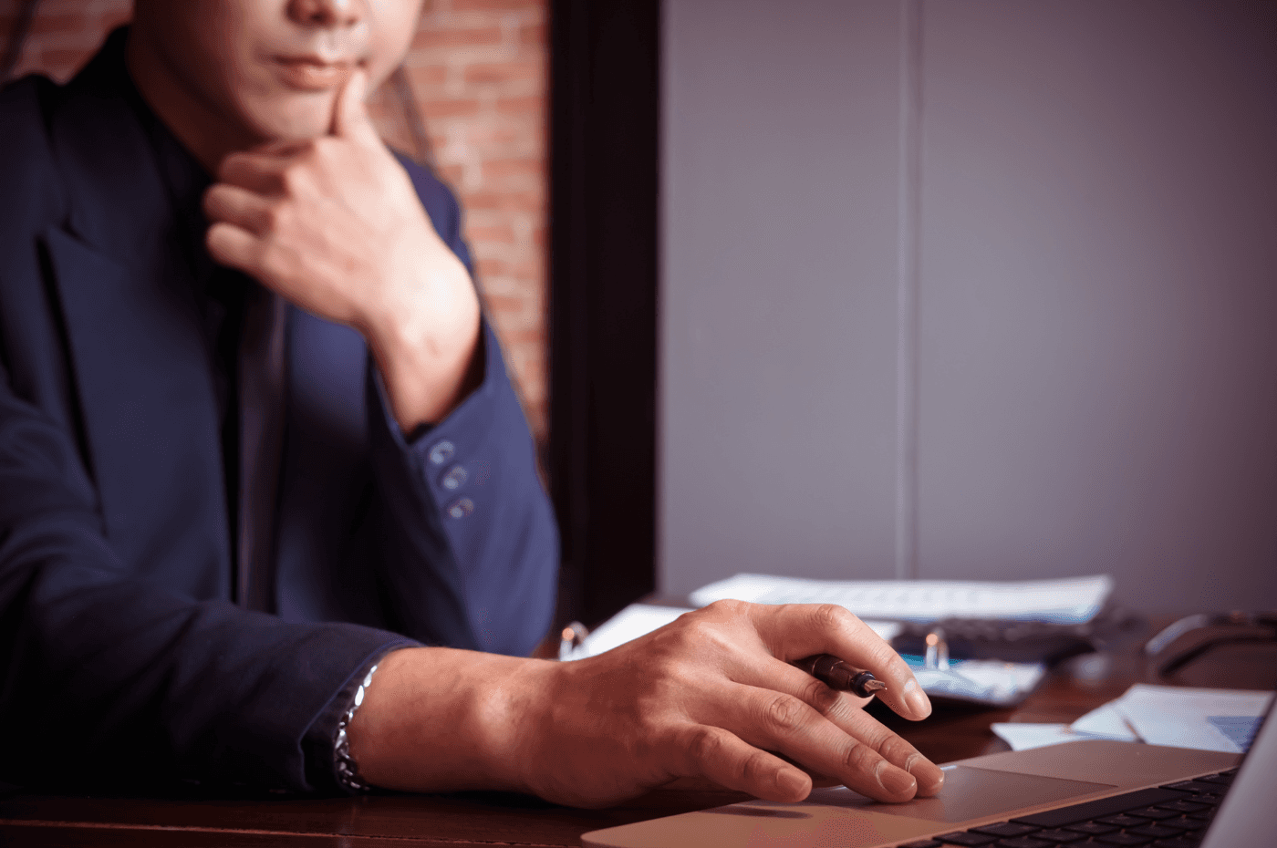 Close Up of Person Preparing Report in Laptop