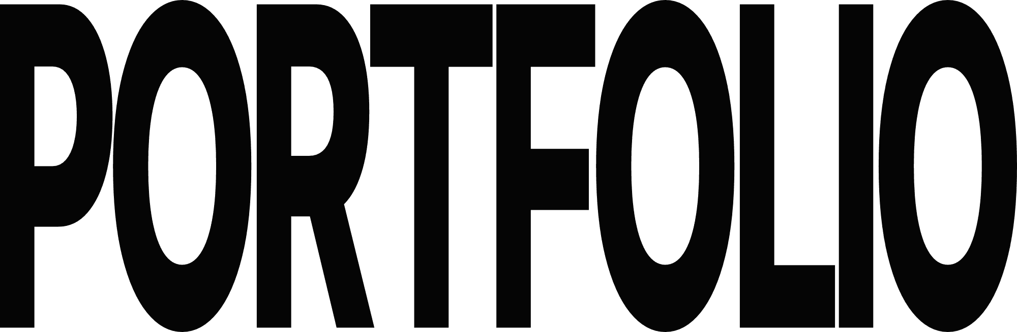 The word "PORTFOLIO" in a bold, stretched, condensed sans-serif typeface.