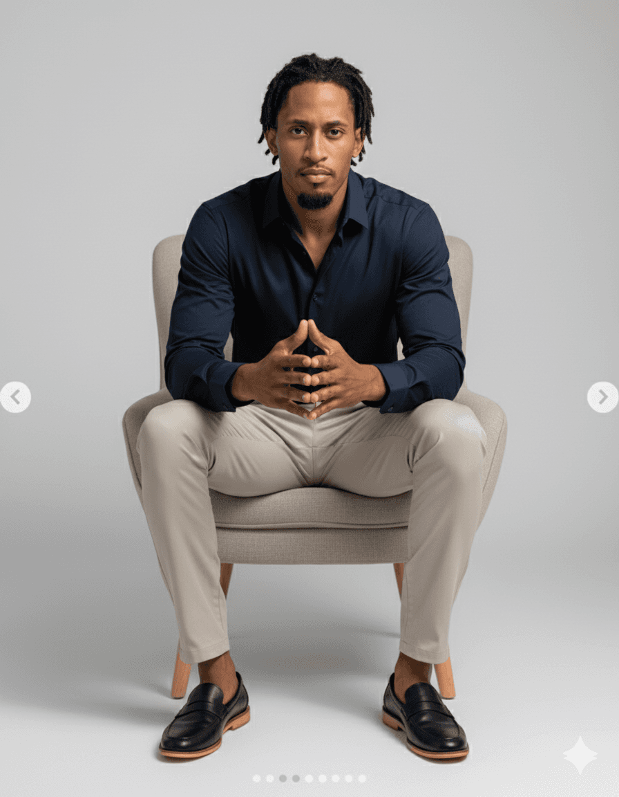 Portrait of portfolio creator – front view