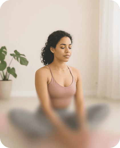 Girl doing Yoga at home