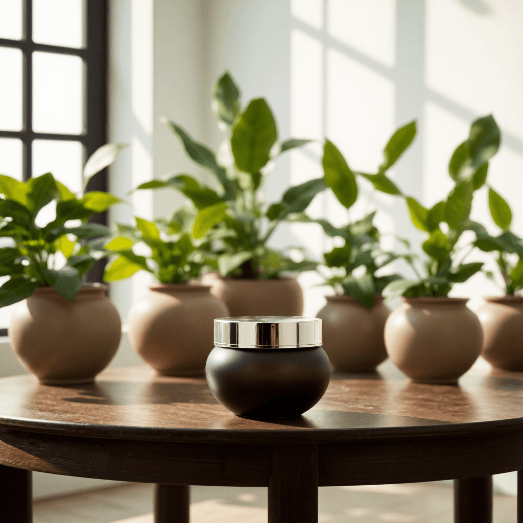 product photography of a jar of skincare cream