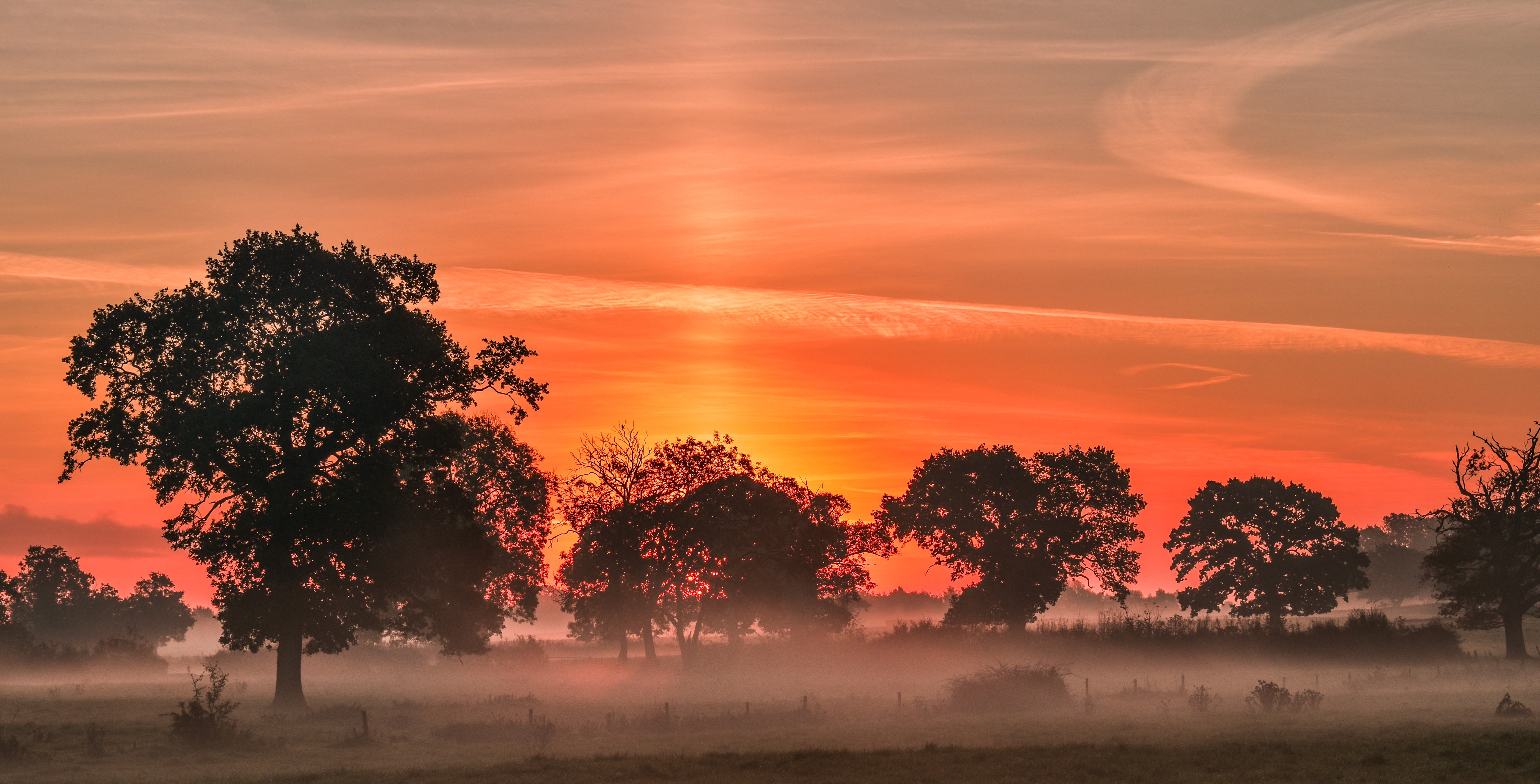 Misty sun rise in Shropshire