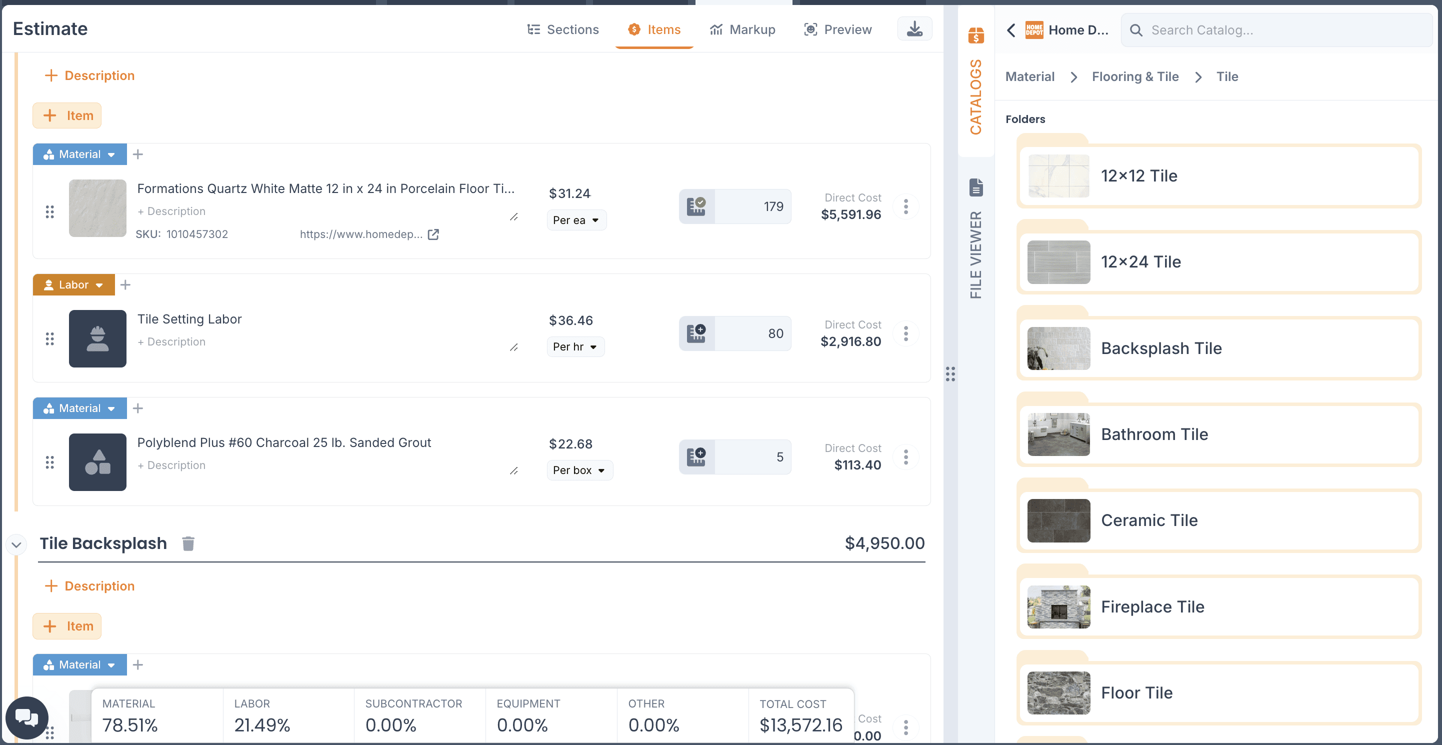 tile estimating software