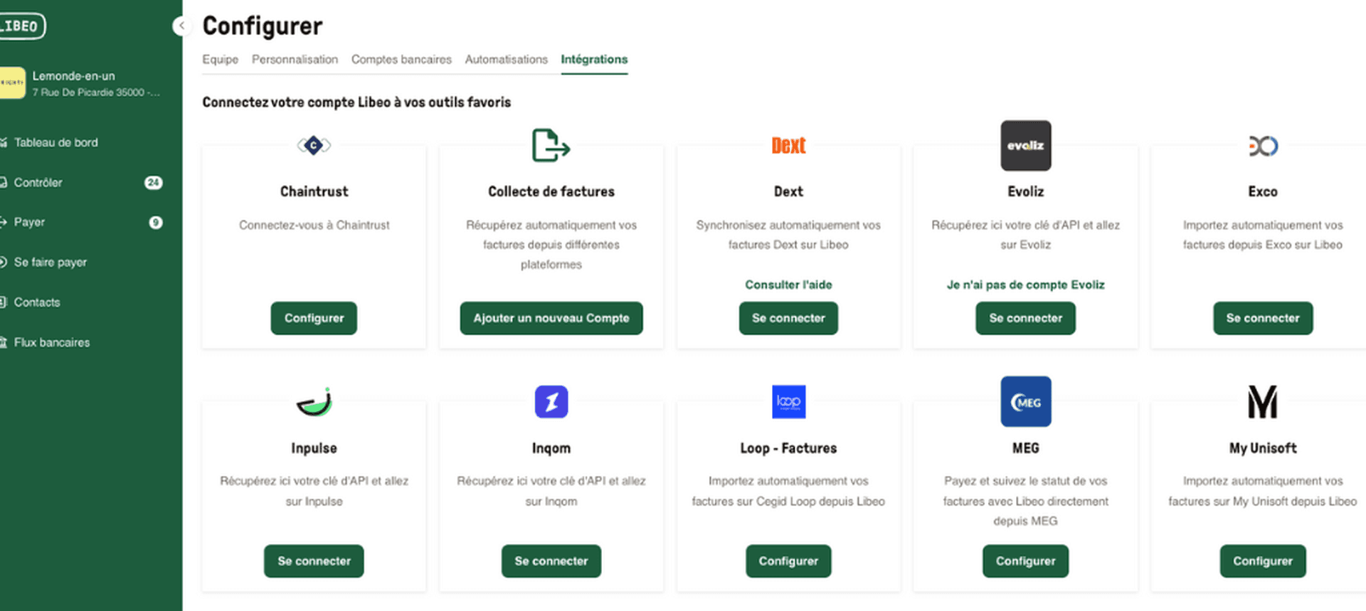 Intégrations Libeo MIN