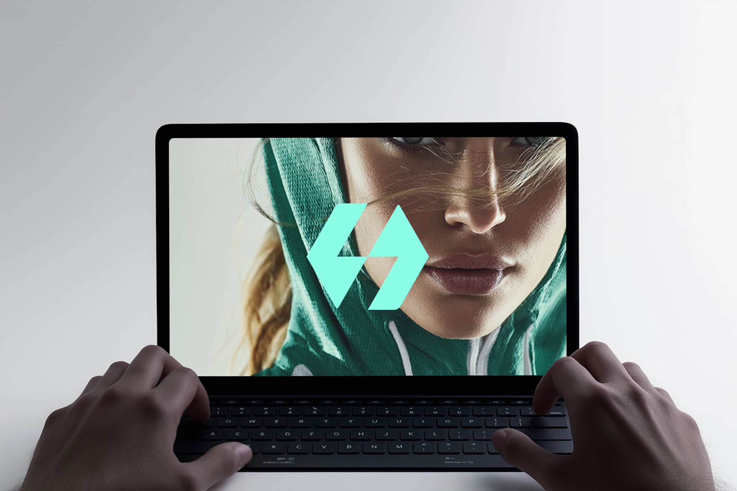 Logo design laptop mockup