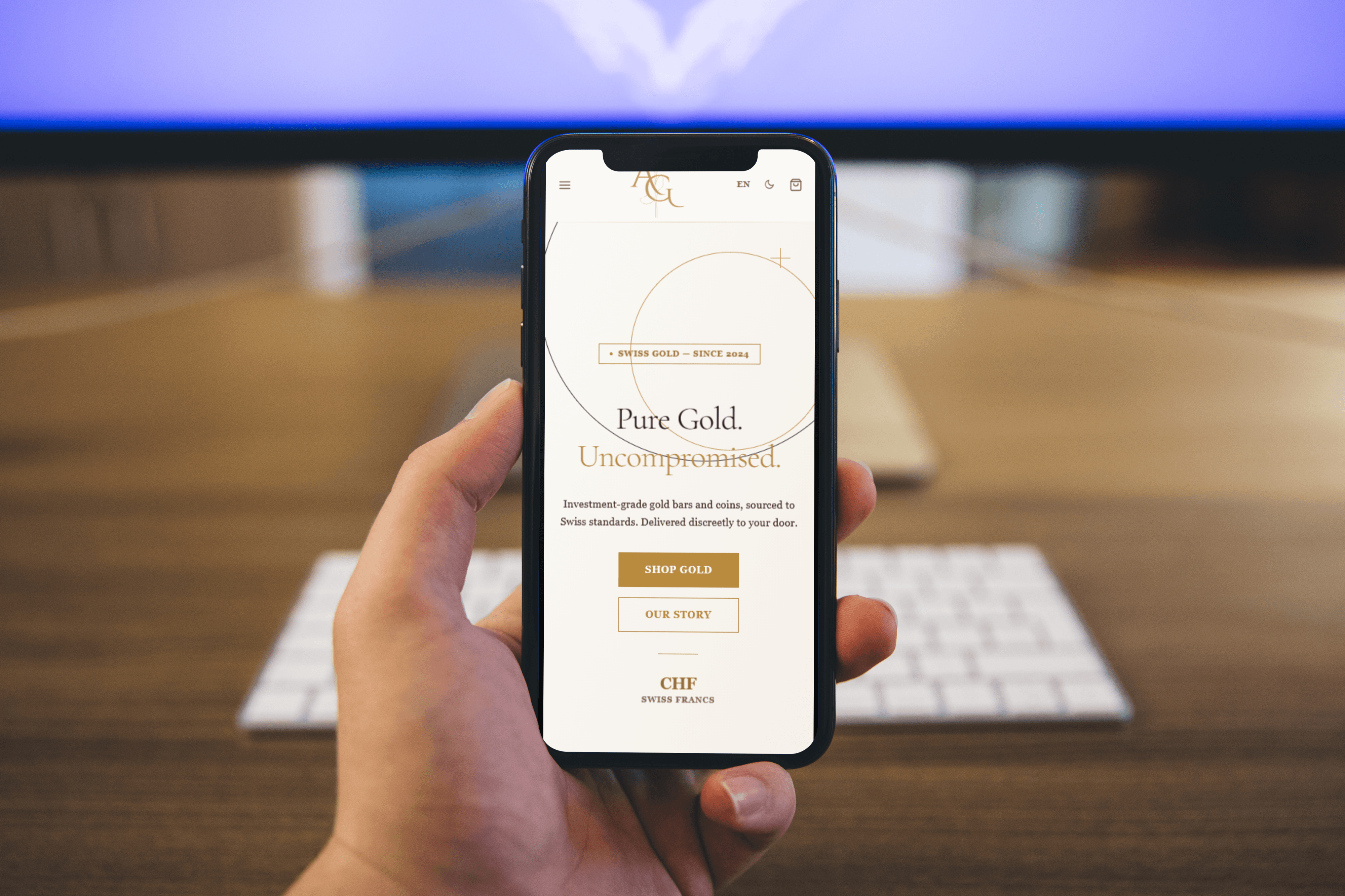 Landing page on averon gold