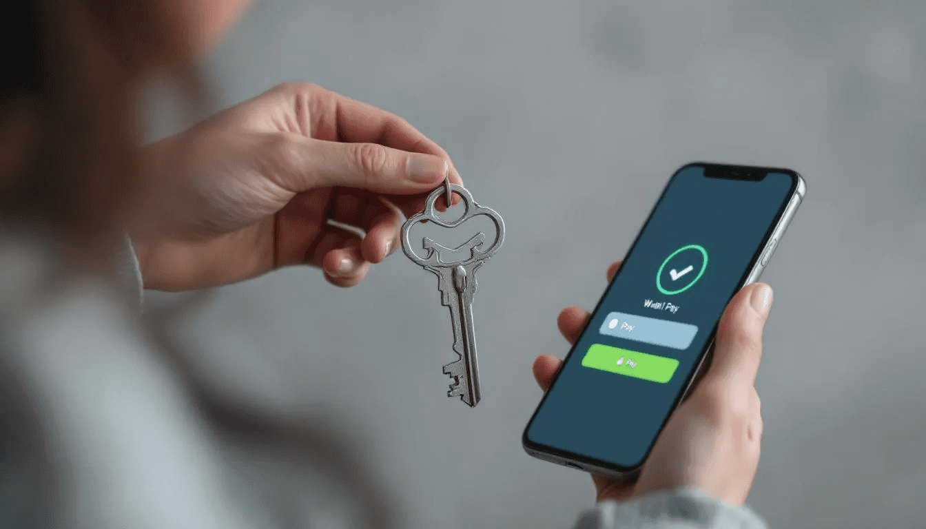 A person is holding a physical key next to a digital wallet interface, symbolizing the concept of self custody in managing digital assets. This image highlights the importance of owning private keys for financial sovereignty and securing one's crypto assets without relying on third-party custodians.