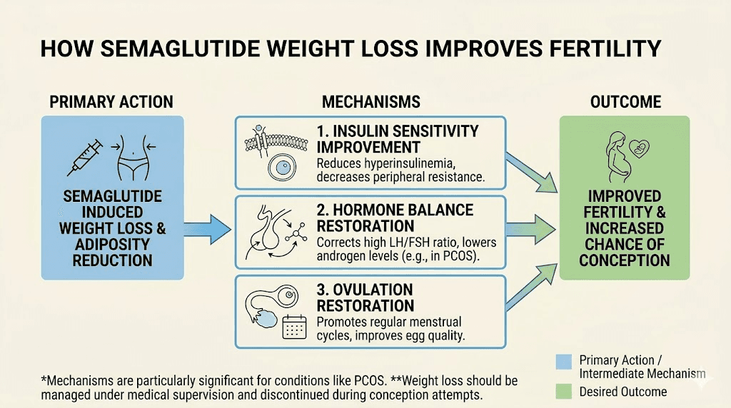 How semaglutide improves fertility through weight loss and insulin sensitivity
