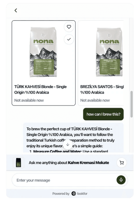 lookfor ai chatbot for shopify