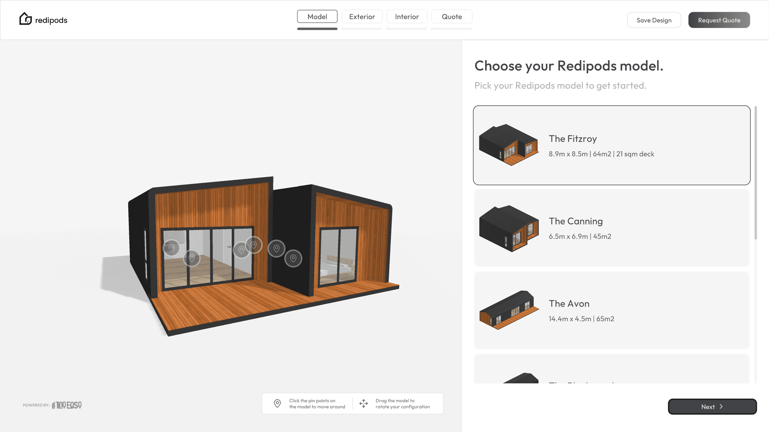 Nordic and Spruce using Tiny Easy's 3D Tiny House Configurator