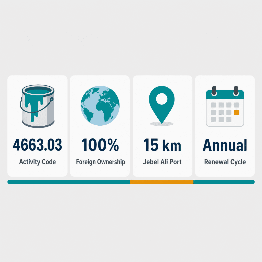 Infographic: Paints & Varnishes Wholesale Trading License in Dubai: Cost and Requirements