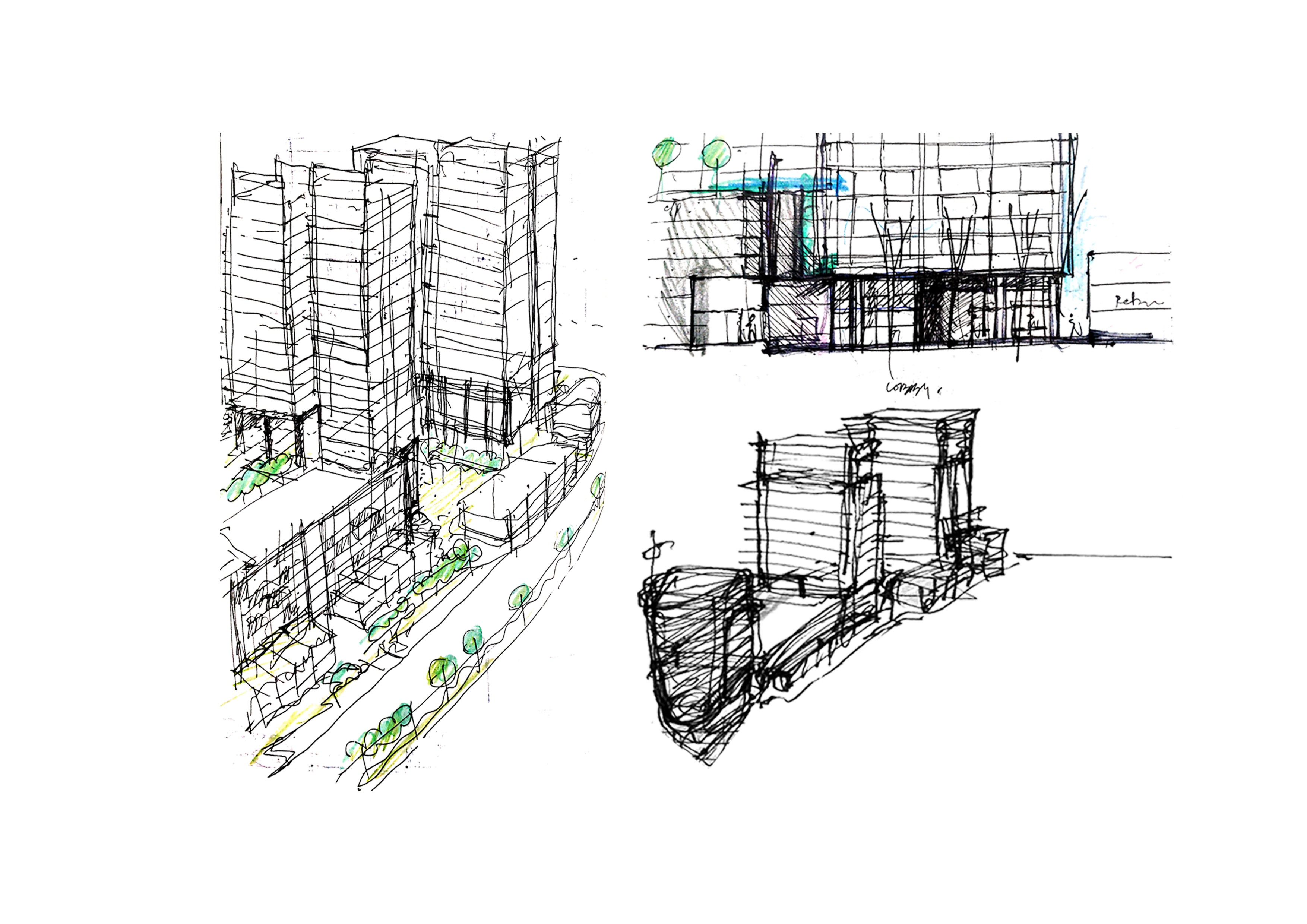 Concept sketches of Kwasa Damansara City project by Asima Architects