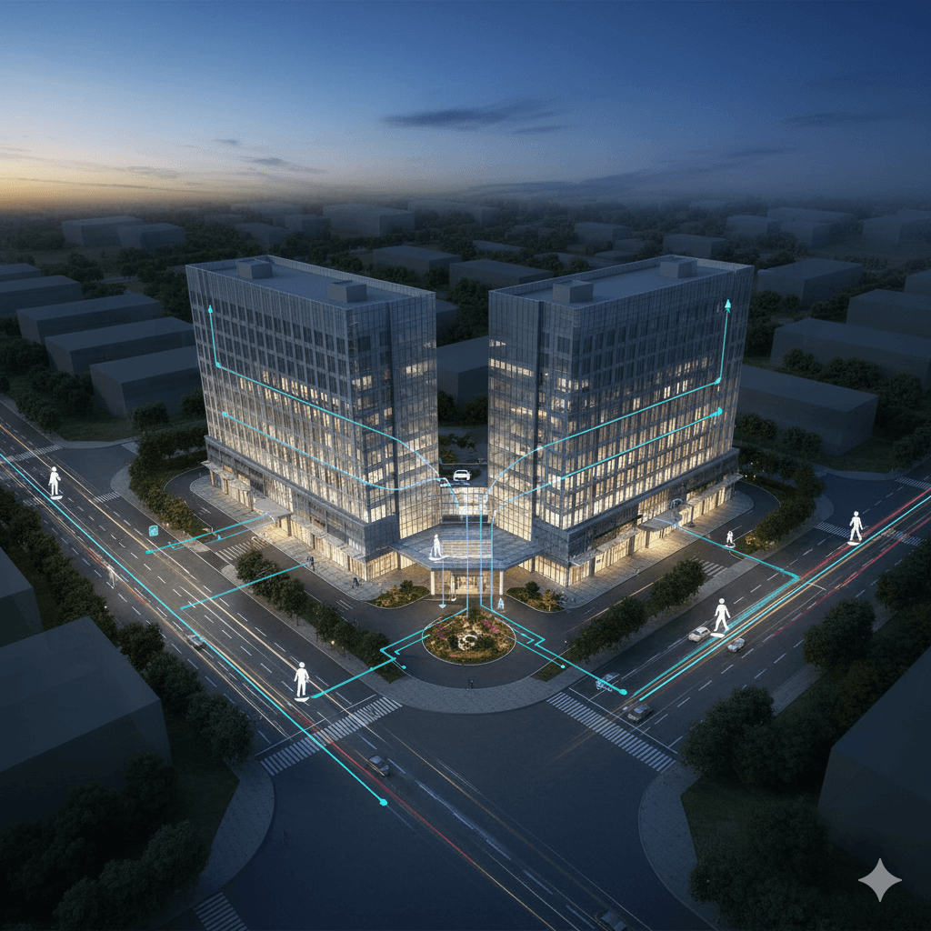 High-visibility commercial property two-sided road access Sector 57