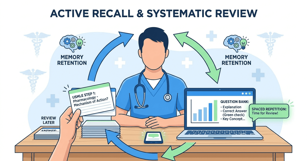 Cover: USMLE Active Recall: Turn Every Missed Question Into a Review Loop with Oncourse AI