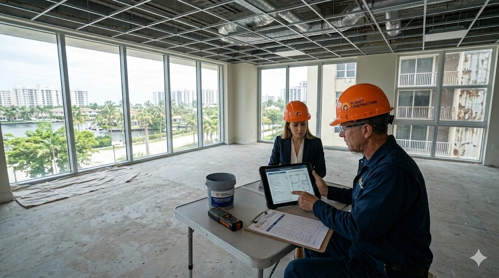 Commercial construction site assessment Fort Lauderdale Planet Construction Step 1
