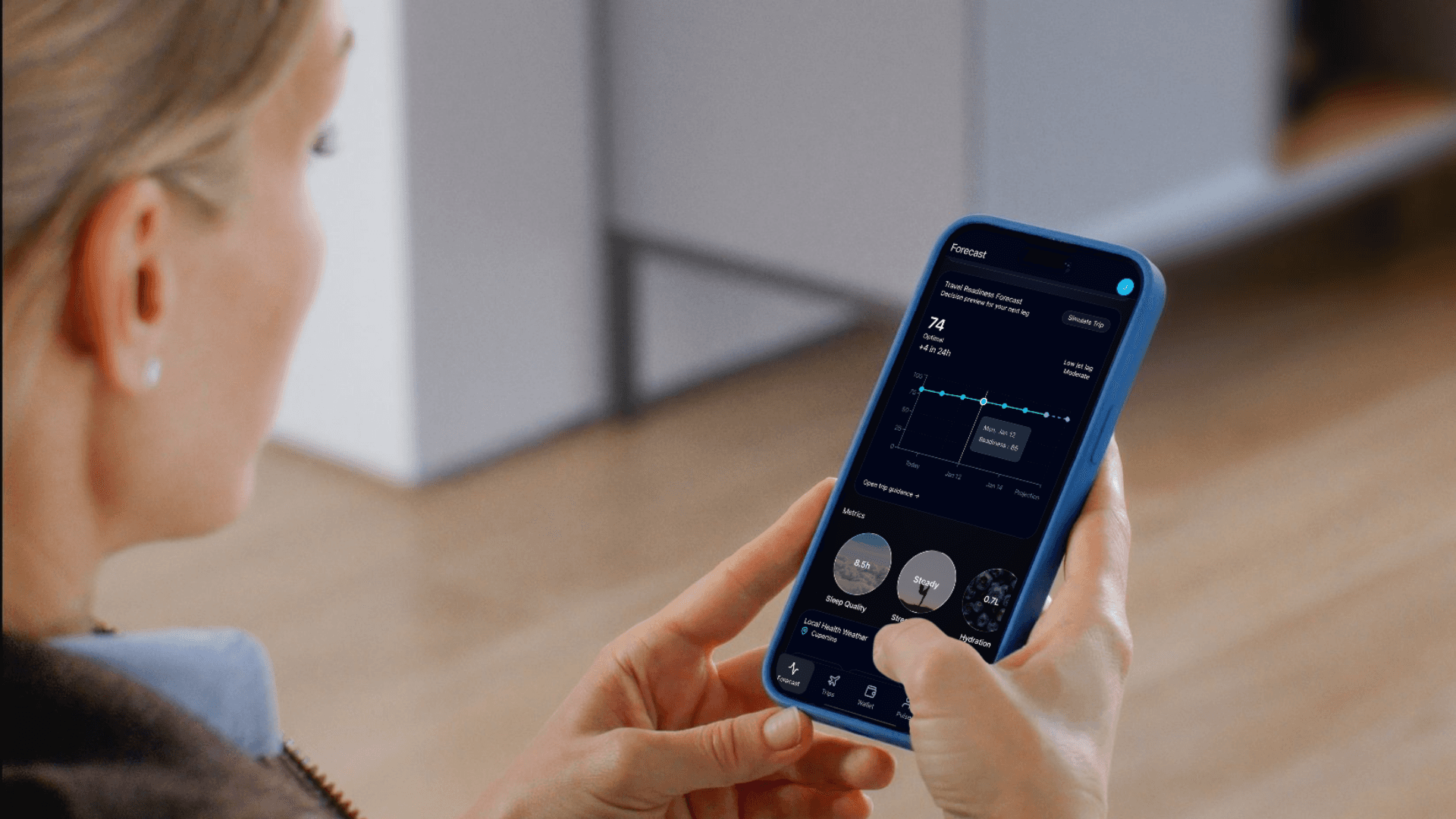 A mockup of Freelio's mobile app