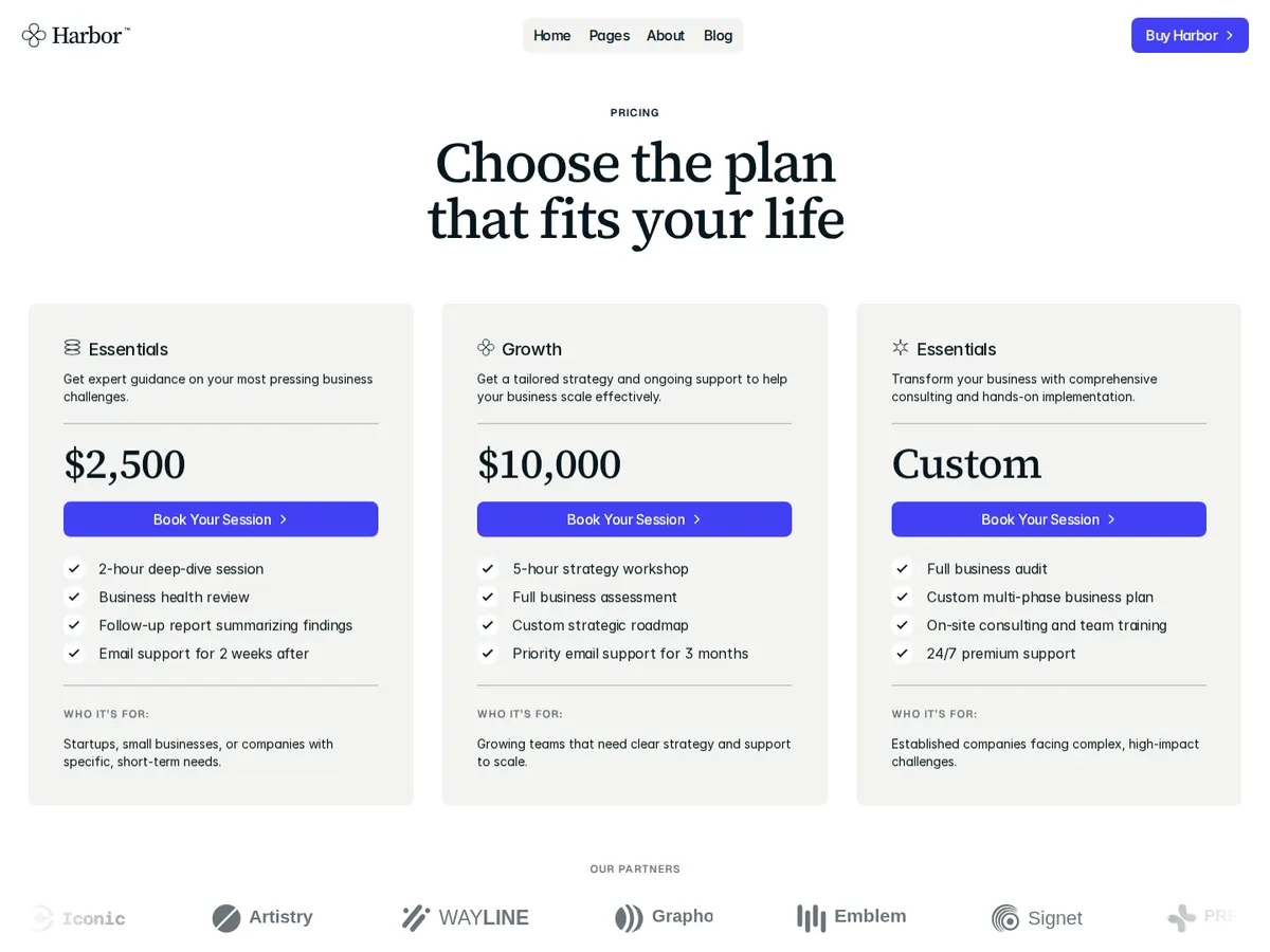 detail image 4 of the harbor co. framer website template