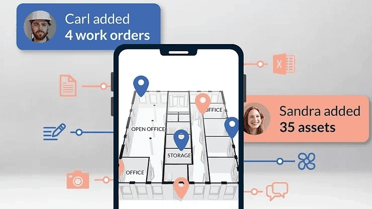 Property technician using Vyer on a mobile phone