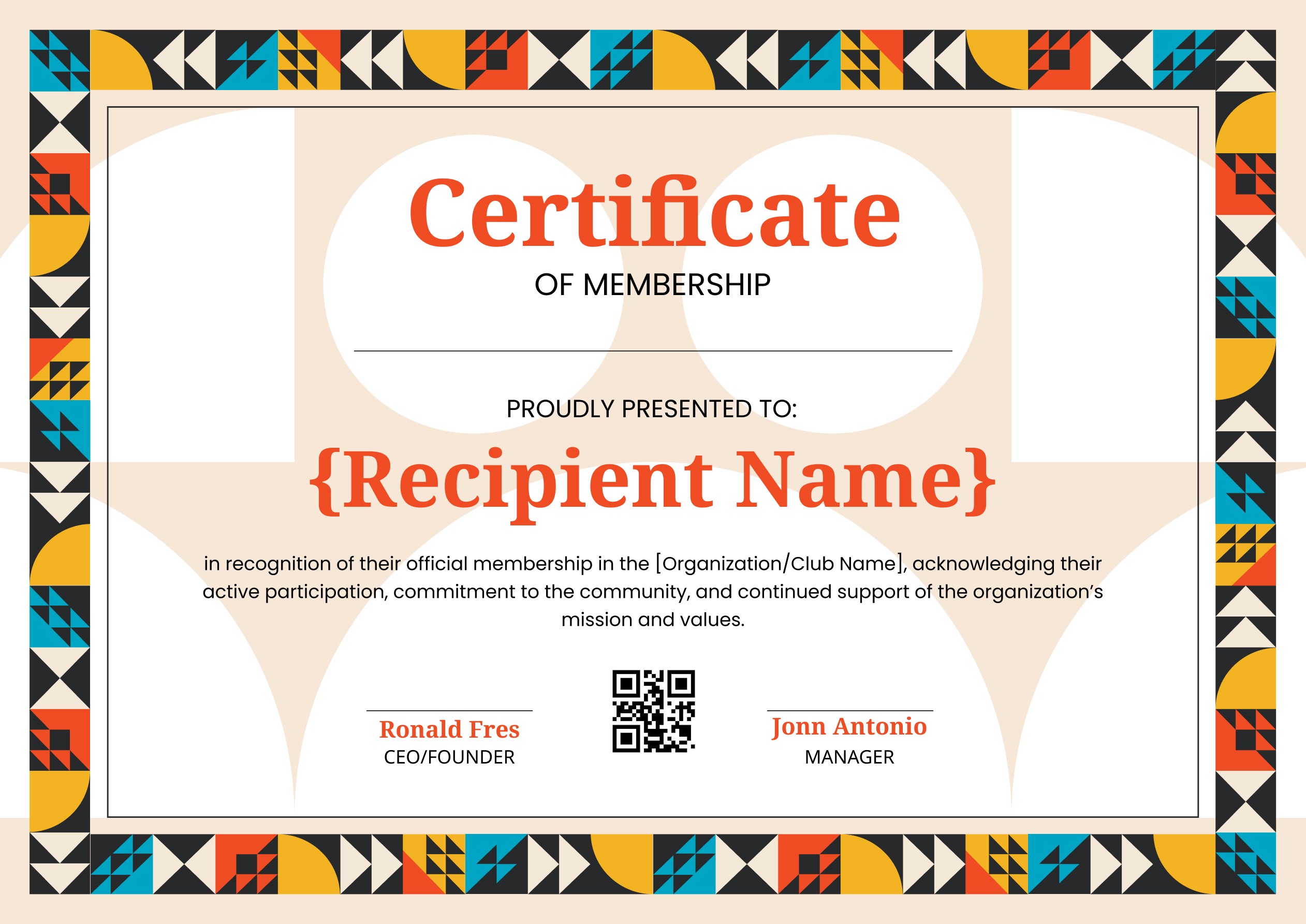 Wauld - Modern and sophisticated certificate of membership template