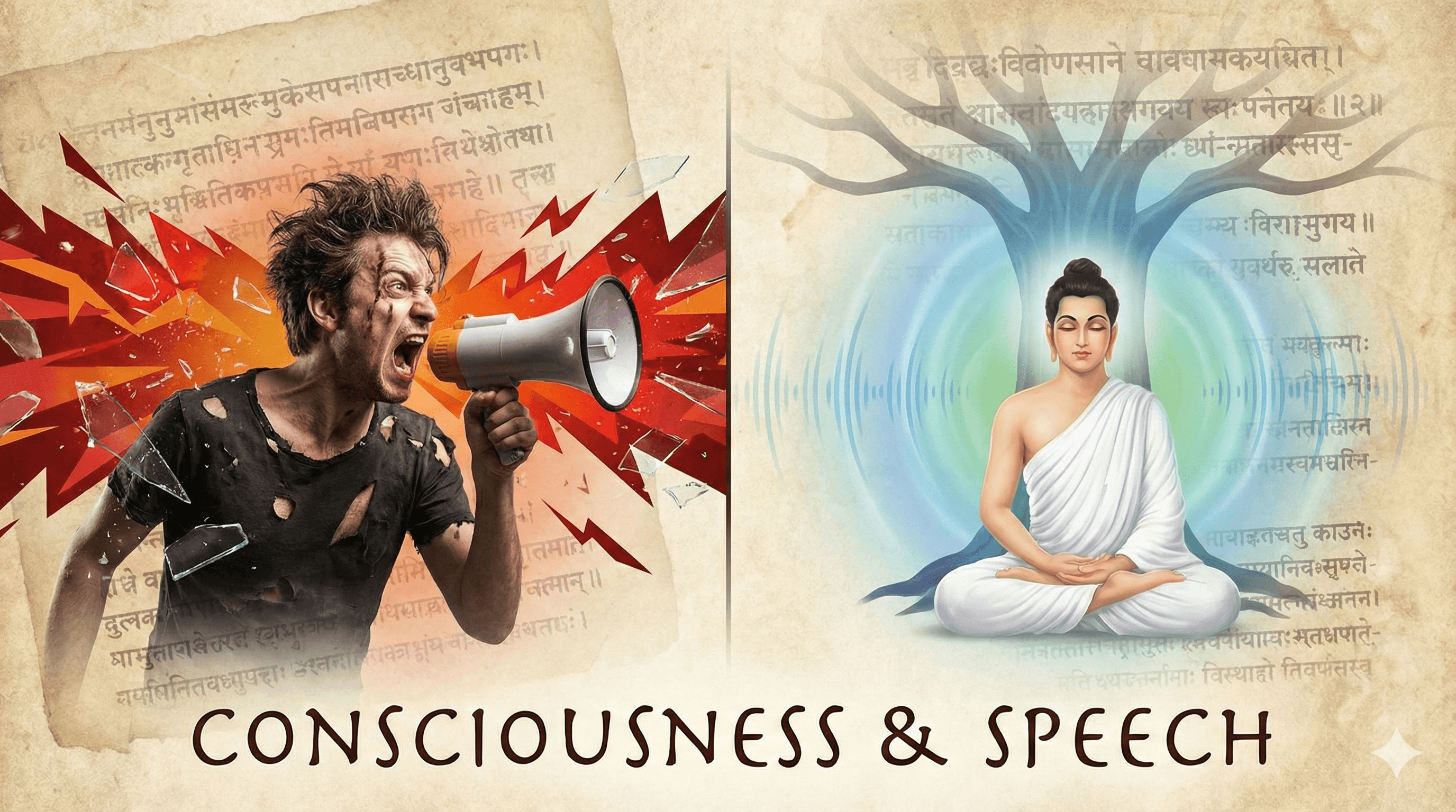 Symbolic image representing psychology of gender-based abuse in Indian culture with contrast between aggression and mindful awareness| Jyotisa.org