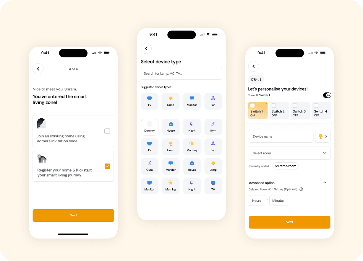 IOT Casa Home Automation Screens