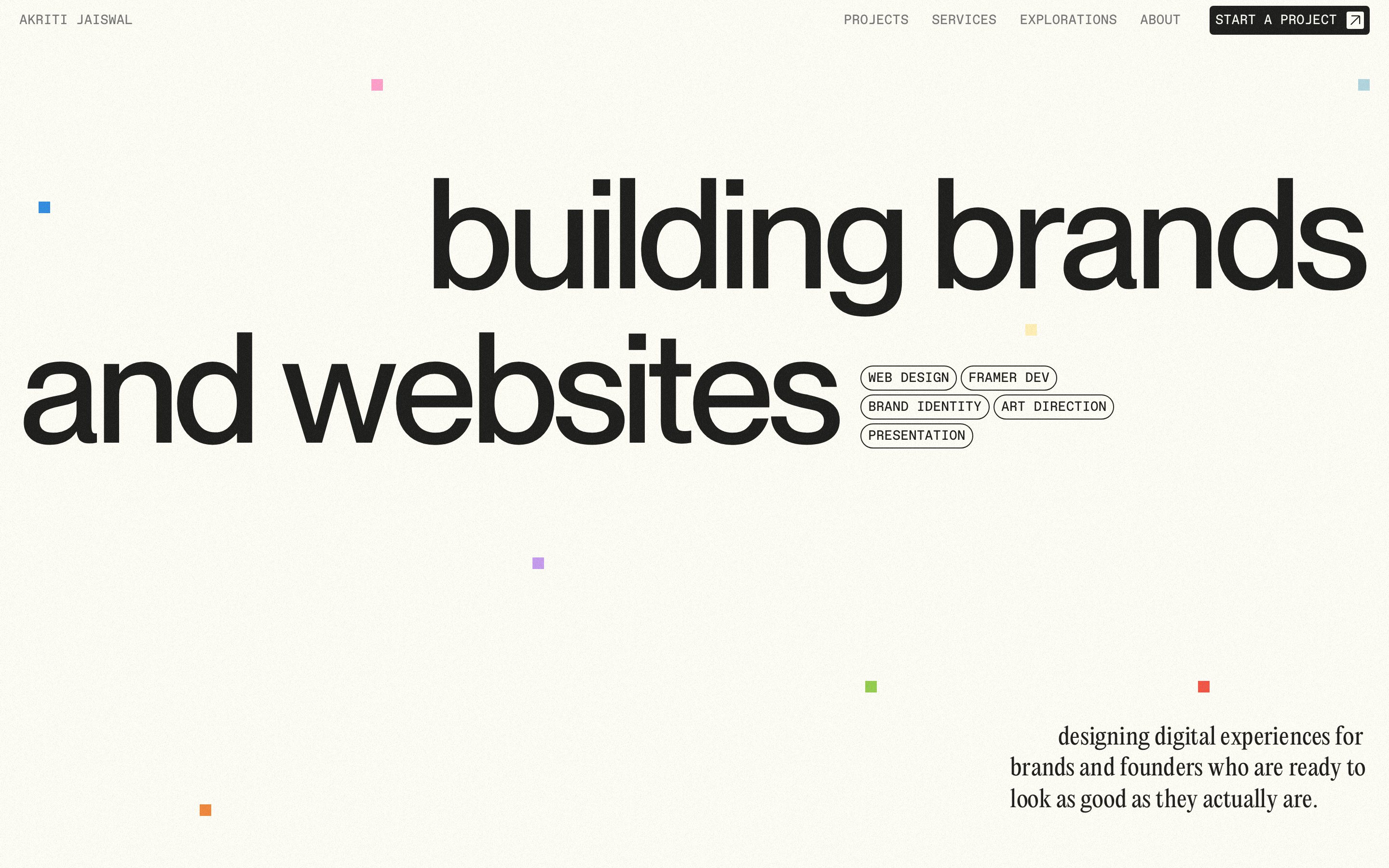 Akriti Jaiswal live website screenshot