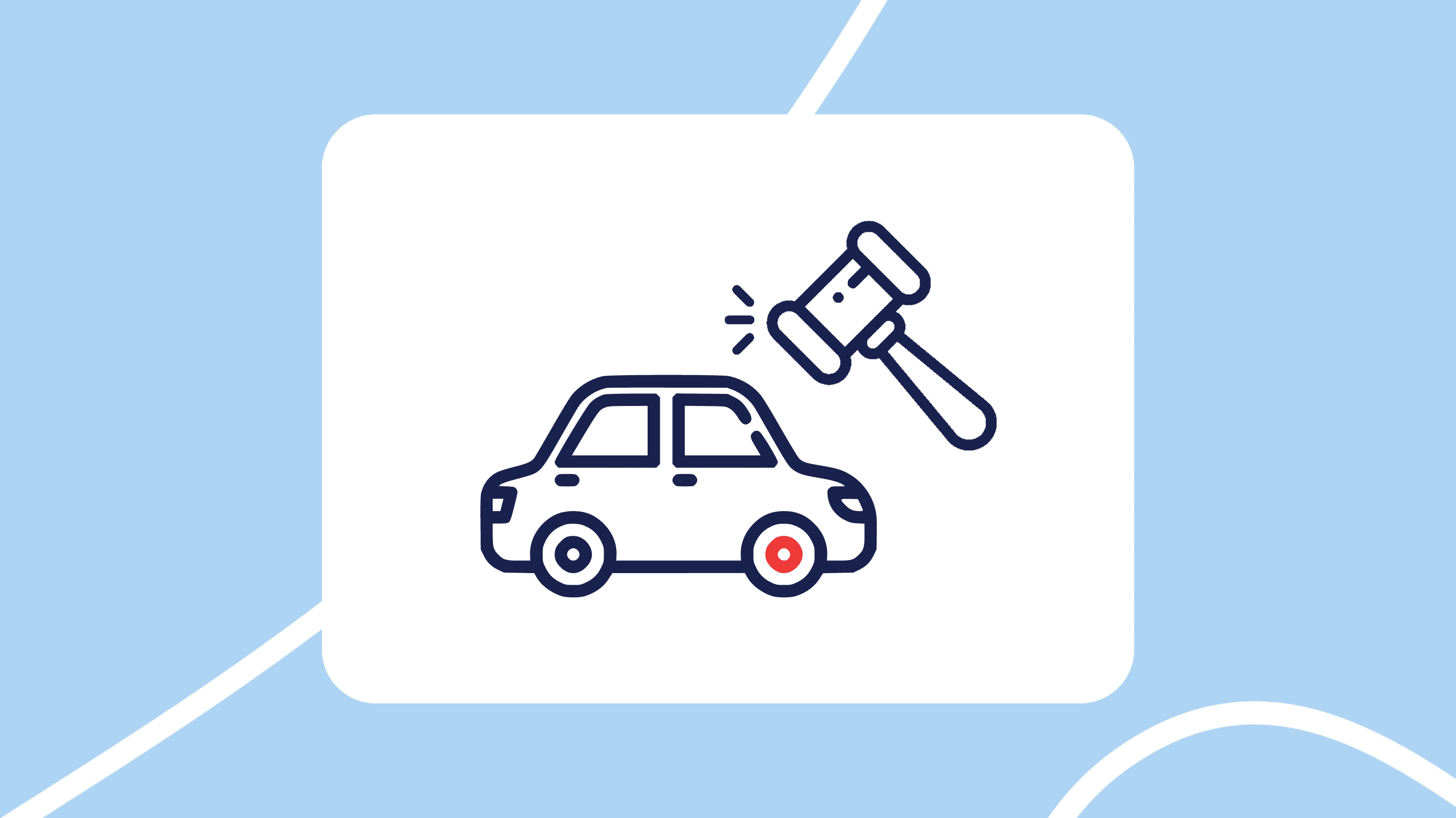 Vehicle embargo guide for motor trade professionals. Car, gavel, document.