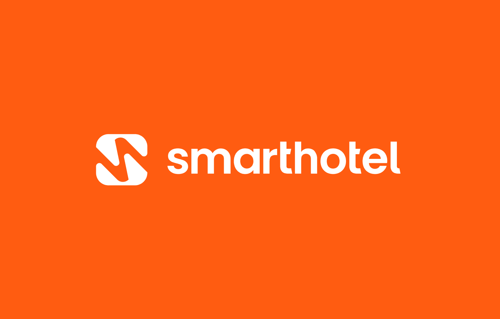 Logo van Smarthotel op een oranje achtergrond
