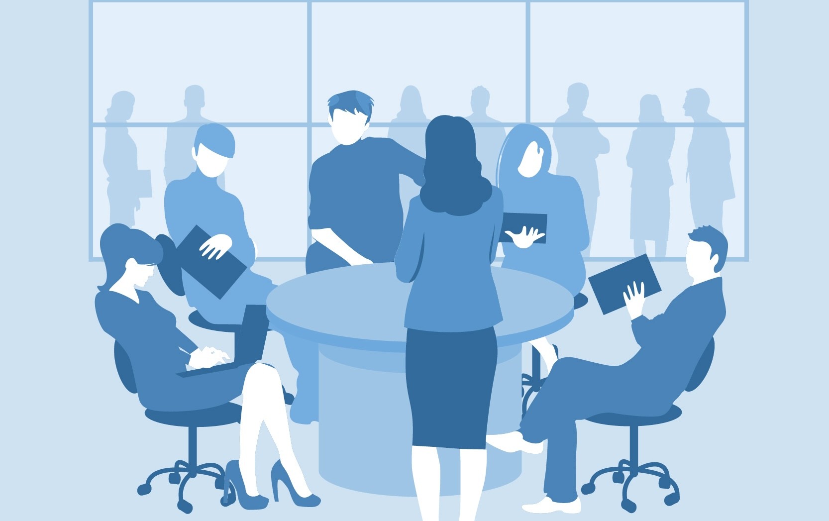 Réunion professionnelle et festive