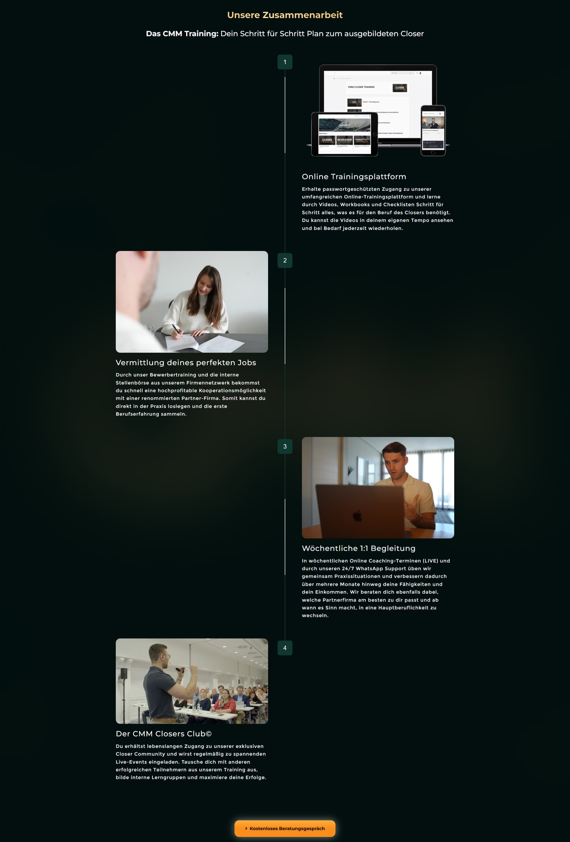 Webseite von CMM Closing