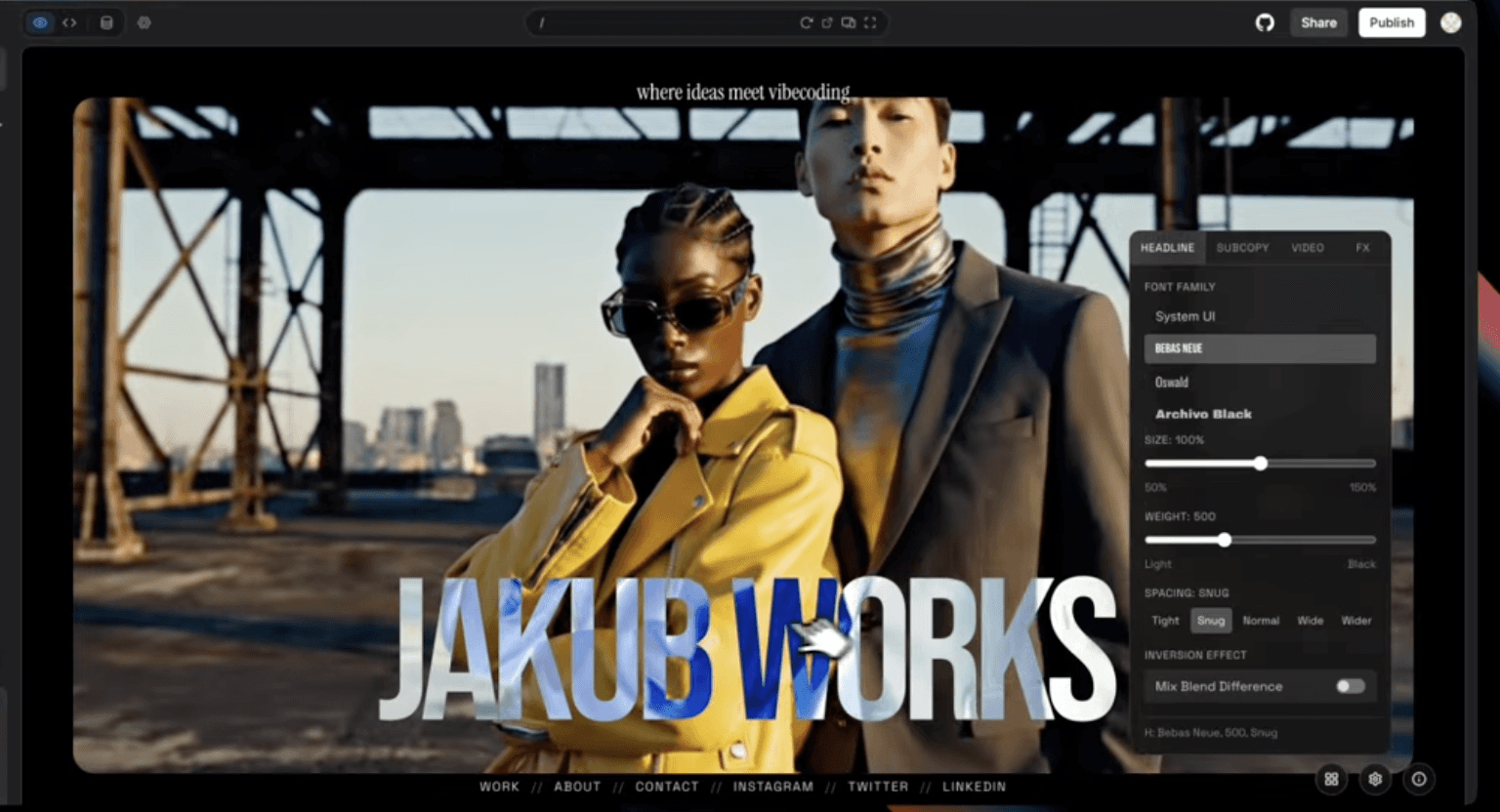 Screenshot of the framed effect.