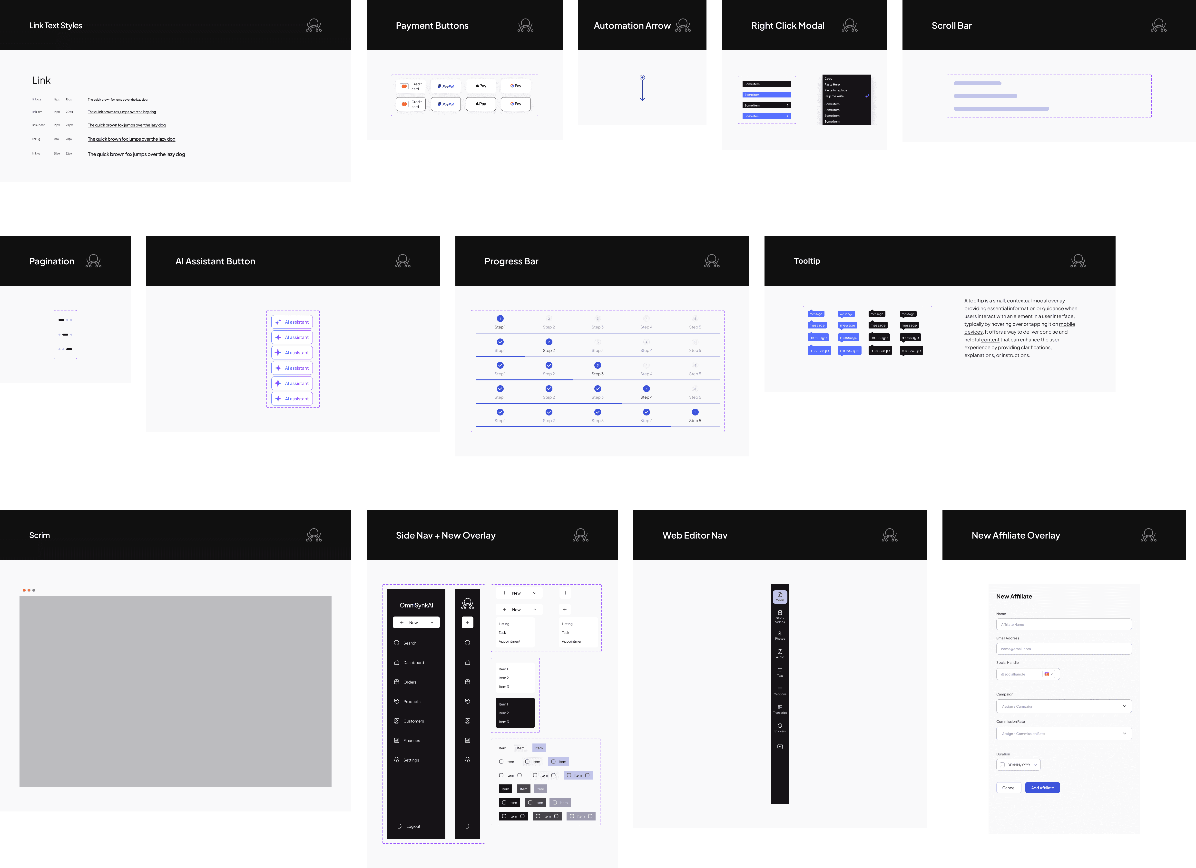 Design system components I worked on