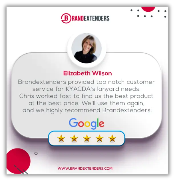 BrandExtenders 5-star Google review, testimonial from Elizabeth Wilson