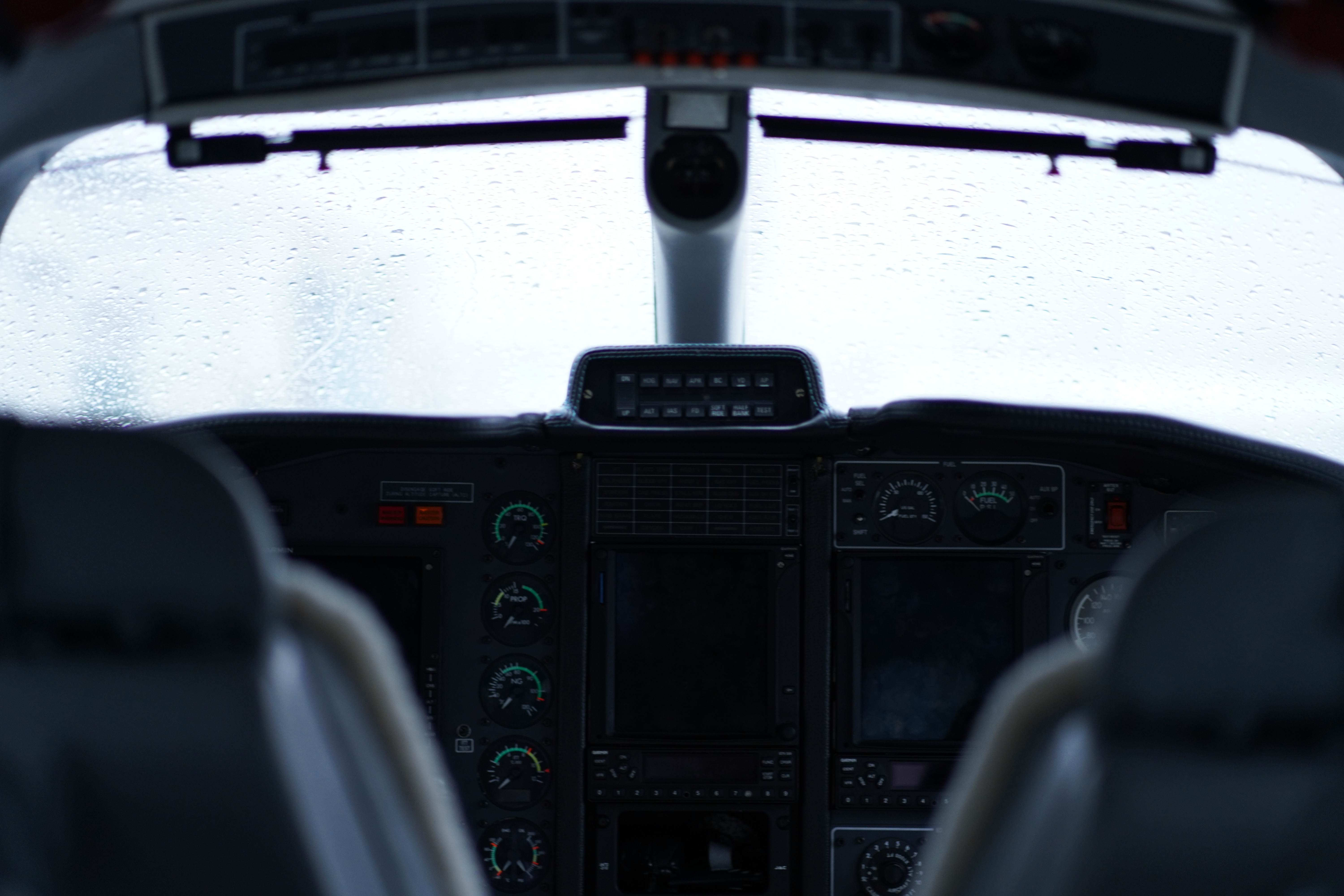 Drone shot of a running track at night