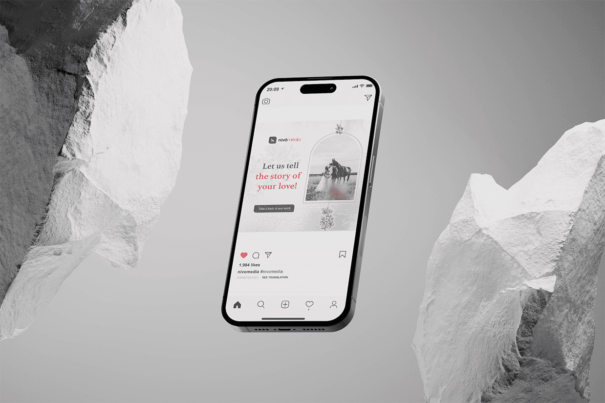 Two rocks advertisement mockup